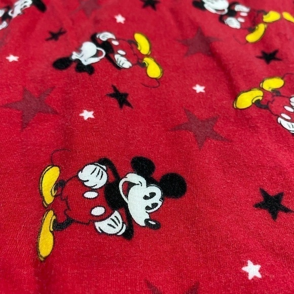 Disney Mickey Mouse Drawstring Pajama Loung Pants, Red With Mickey/Stars, Size M - Picture 3 of 7